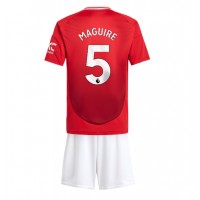 Manchester United Harry Maguire #5 Domáci Detský futbalový dres 2024-25 Krátky Rukáv (+ trenírky)